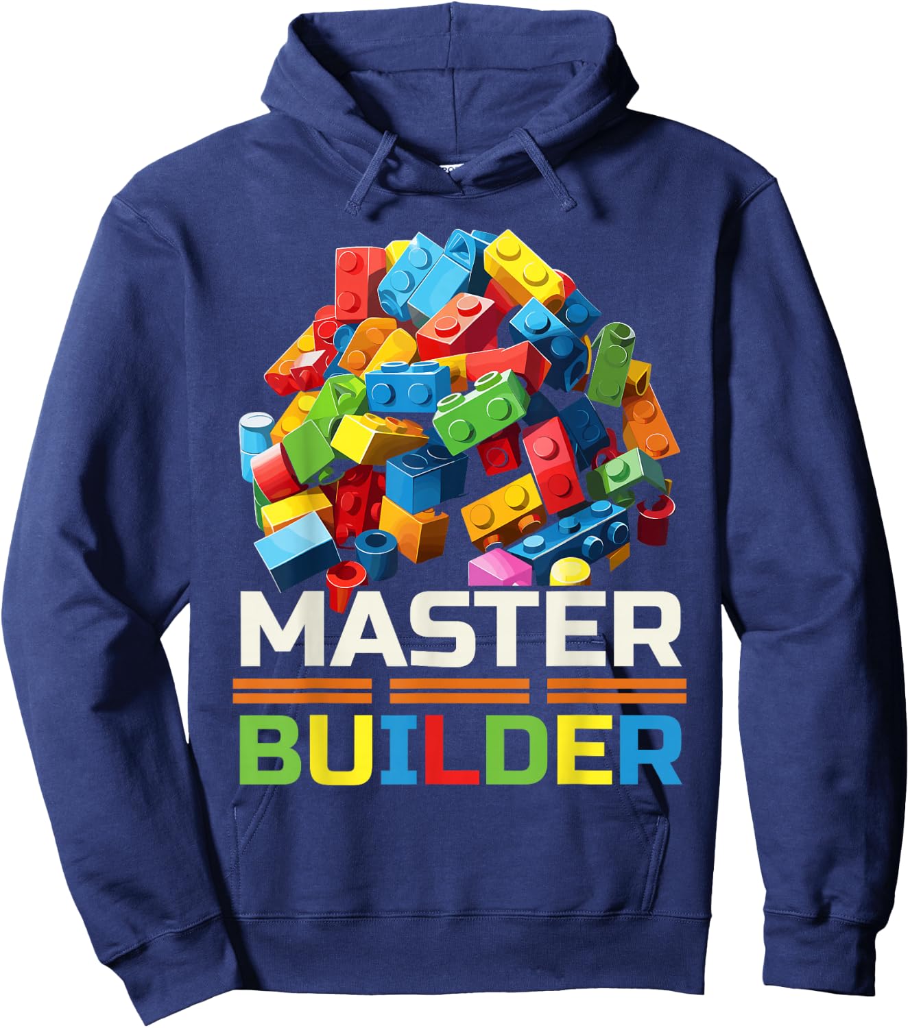 Master Builder Bricks Blocks Play Toys Hoodie - Hoodie | Navy