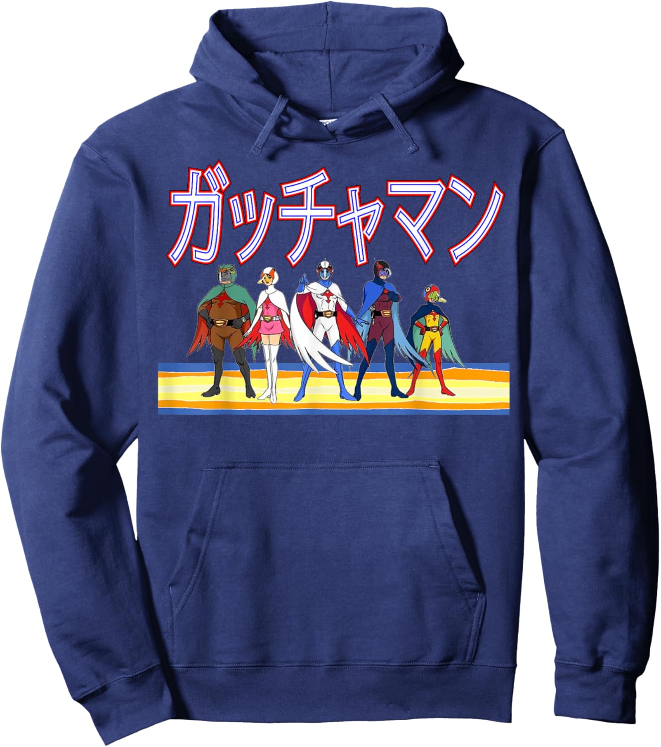 Battle of the Planets Gatchman G Force Vintage Japanese Hoodie - Hoodie | Navy