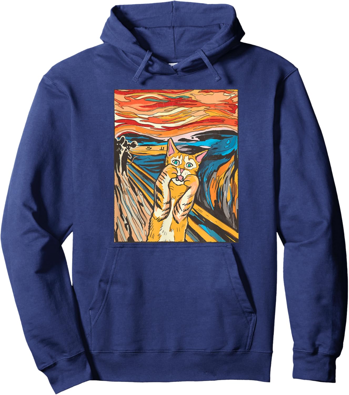 The Scream Painting a Funny Parody of Edvard Munch's Hoodie - Hoodie | Navy