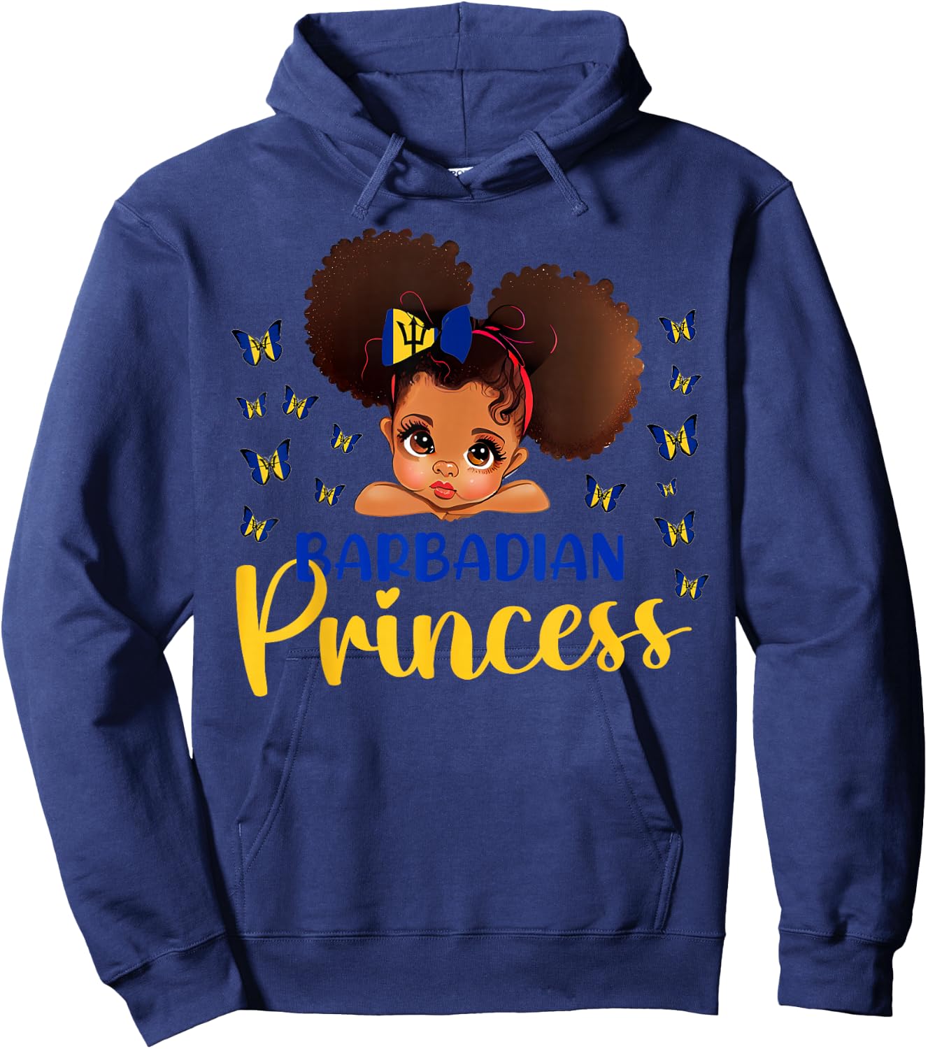 Barbadian Princess Barbados for Black Girls Kids Hoodie - Hoodie | Navy