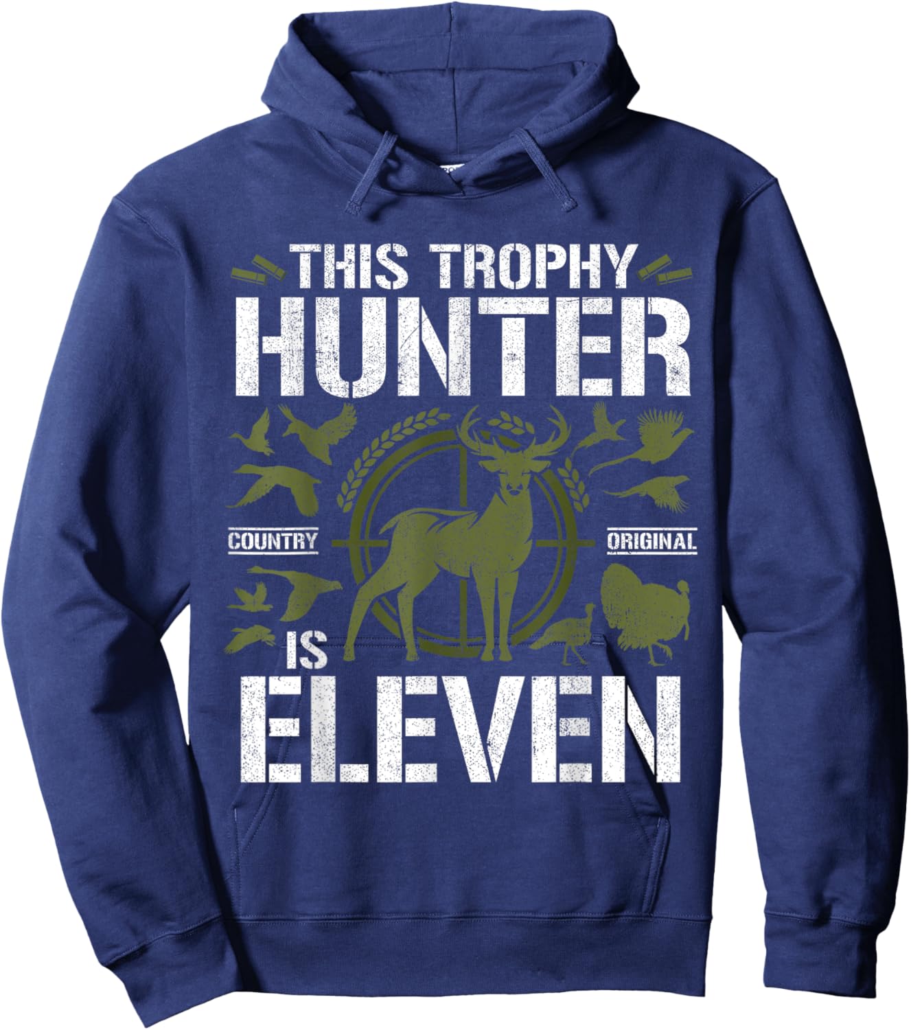 11 Year Old Hunting Birthday Party Deer Hunter 11th Gift Hoodie - Hoodie | Navy