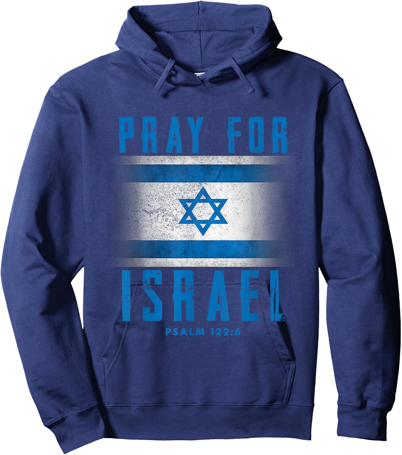 Pray for Israel Psalm 122 6 Israel Flag Hoodie - Hoodie | Navy
