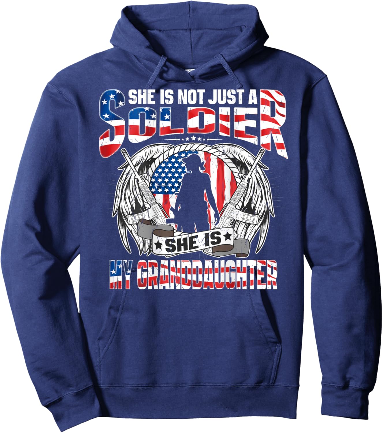 My Granddaughter Is A Soldier Hero - Proud Army Grandparents Hoodie - Hoodie | Navy