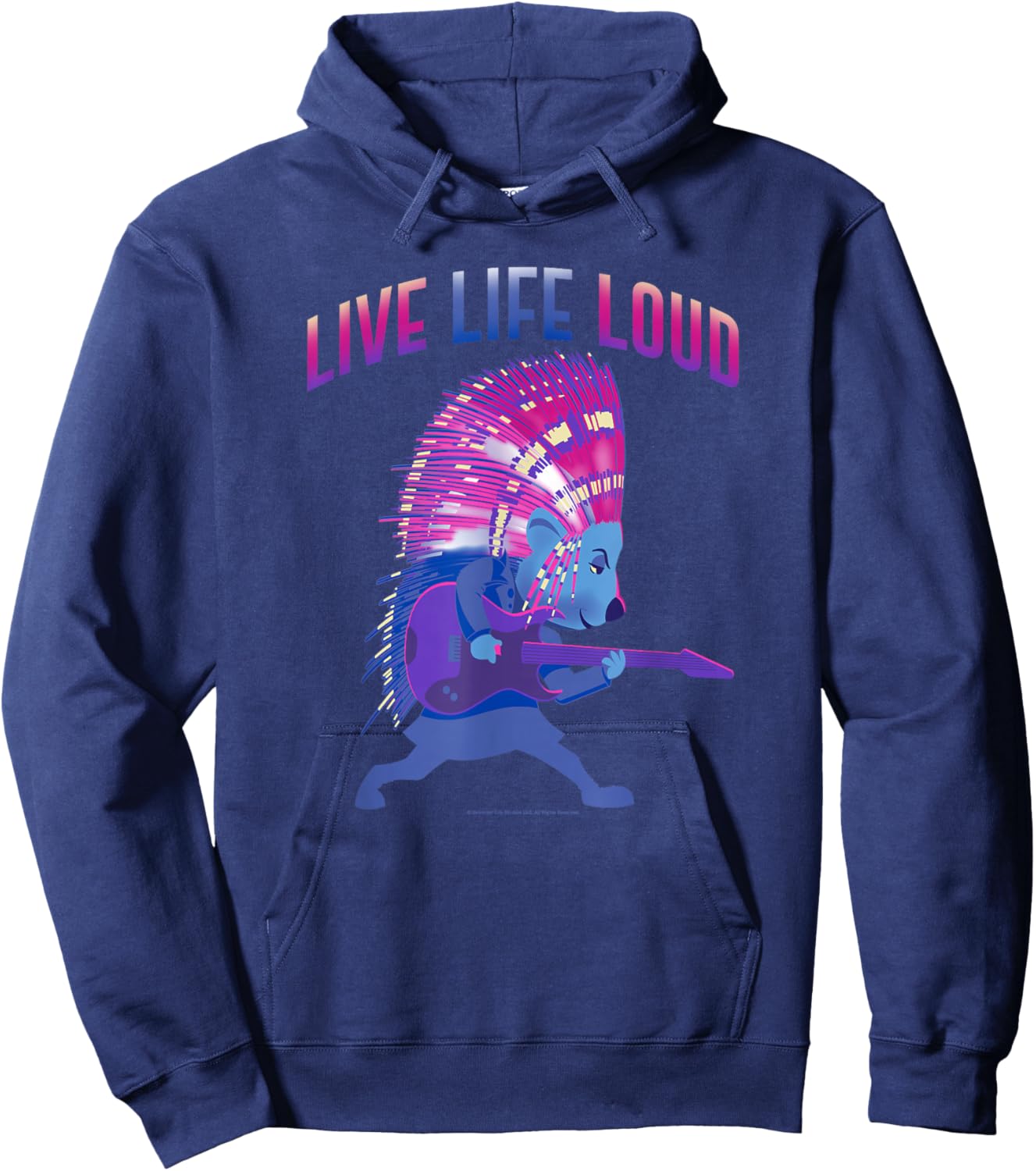 Sing 2 Ash Retro Live Life Loud Silhouette Hoodie - Hoodie | Navy