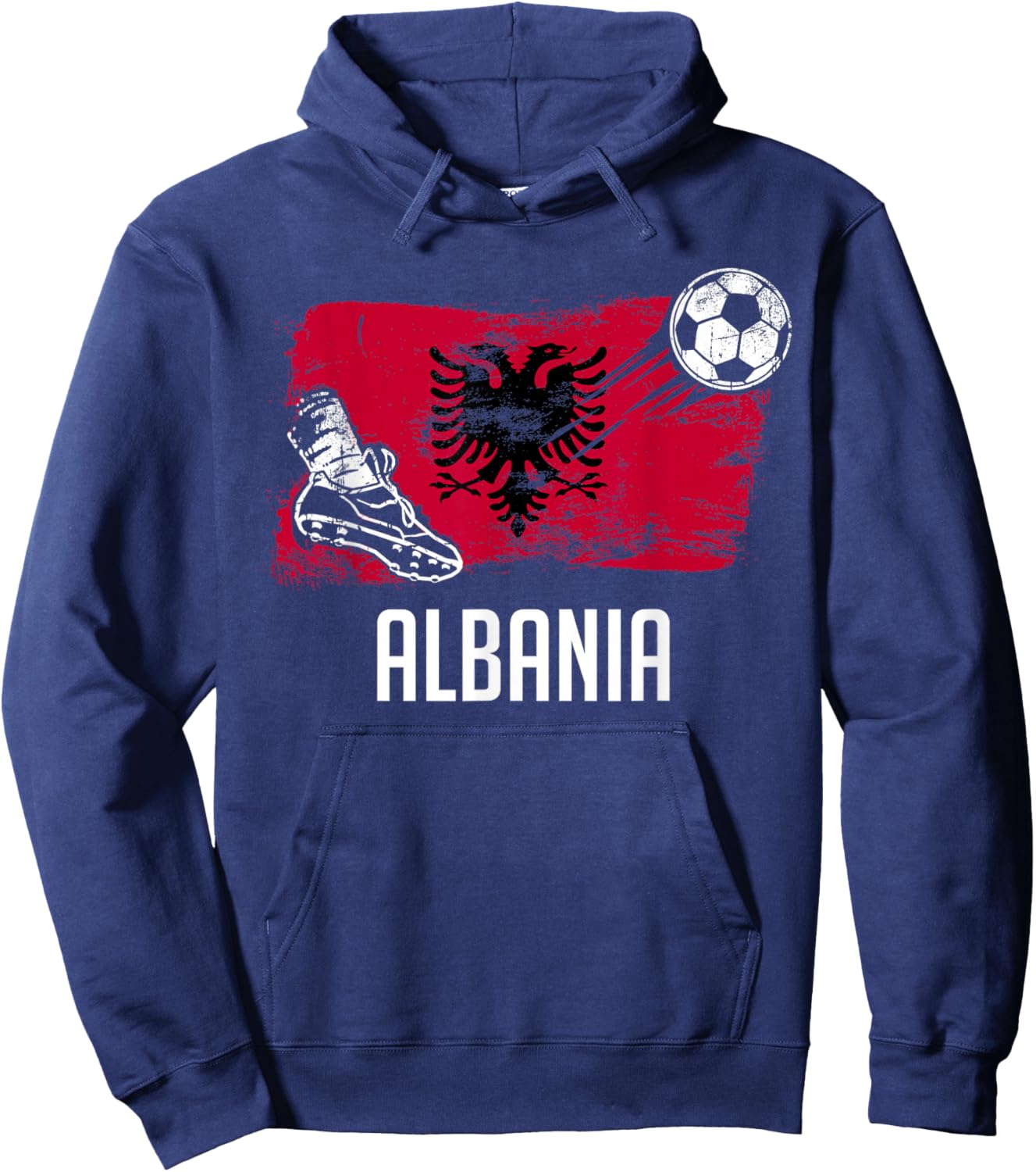 Albania Flag Jersey Albanian Soccer Team Albanian Hoodie - Hoodie | Navy