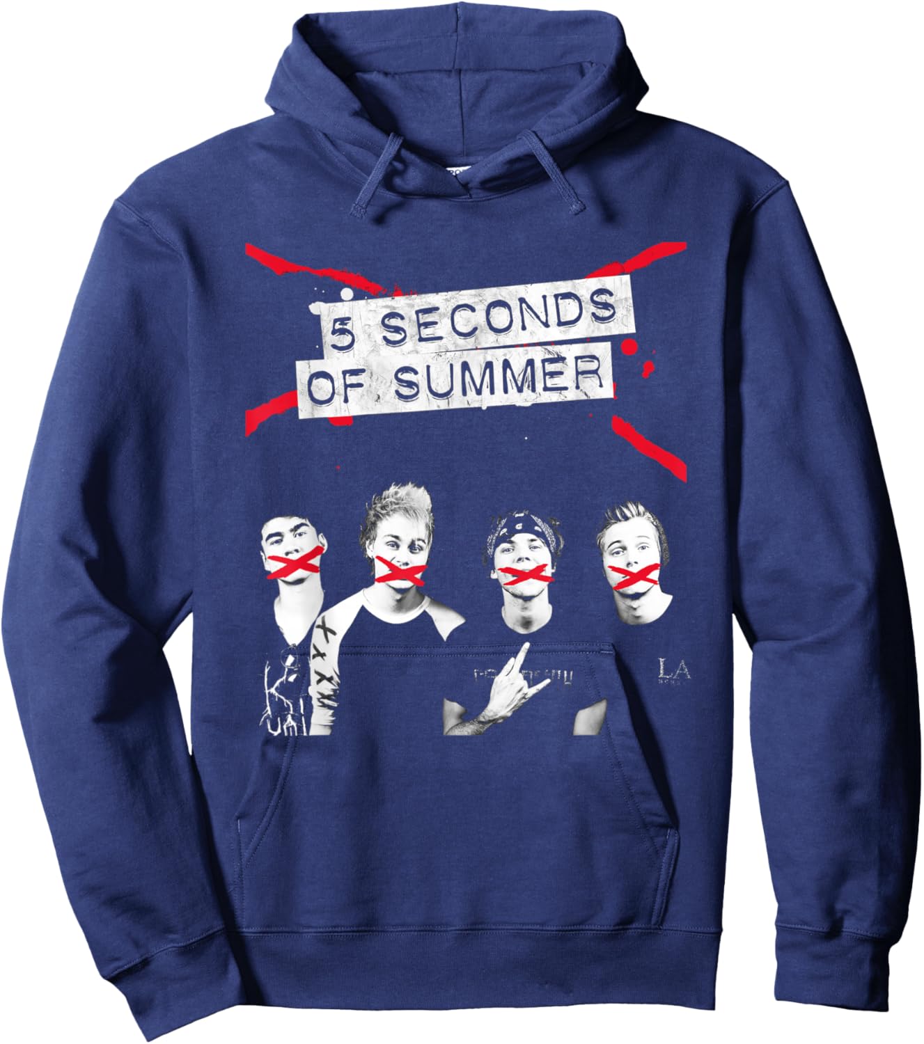 5 Seconds of Summer - Crossed Lines Hoodie - Hoodie | Navy