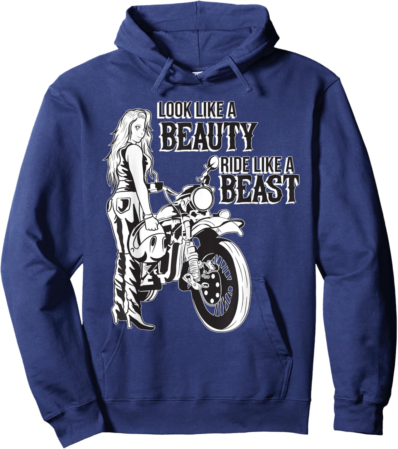 Motorcycle Meme Design for a Biker Chick Hoodie - Hoodie | Navy