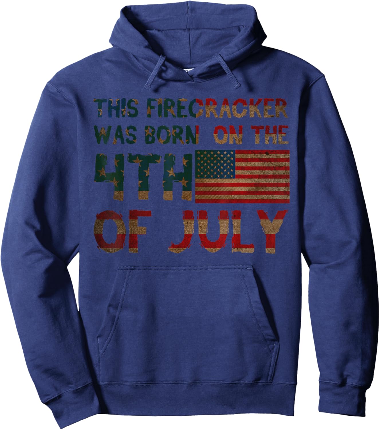 This Firecracker Was Born On The 4th Of July - American Hoodie - Hoodie | Navy
