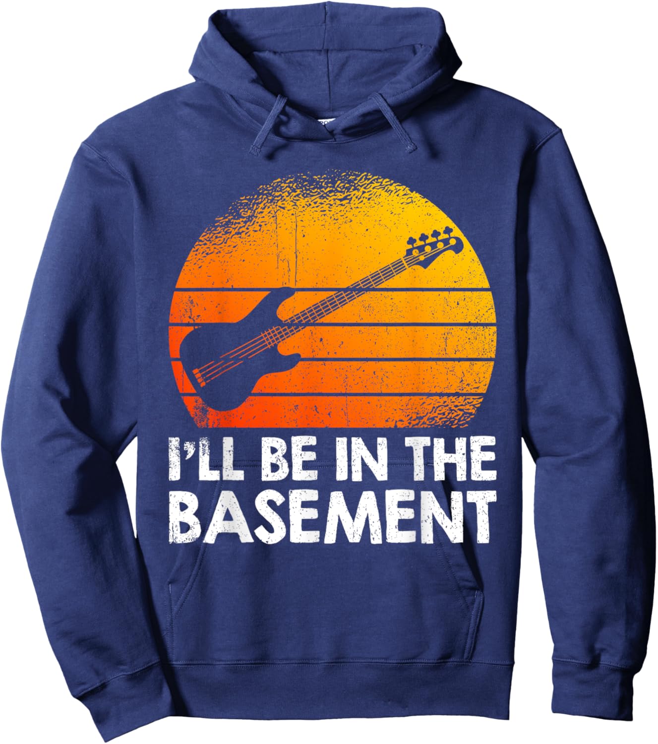I'll Be In The Basement Bass Guitar Hoodie - Hoodie | Navy