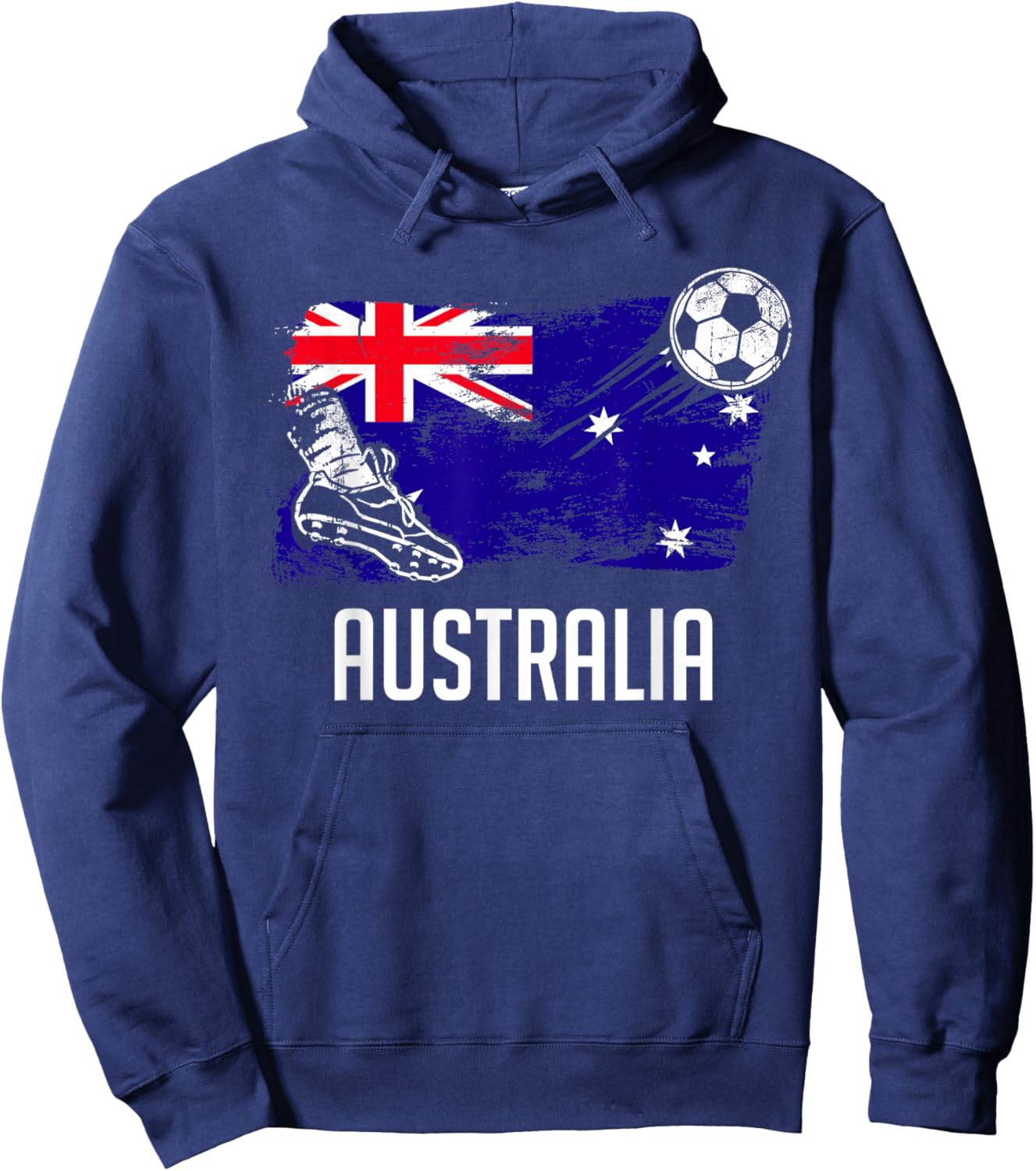 Australia Flag Jersey Australian Soccer Team Australian Hoodie - Hoodie | Navy