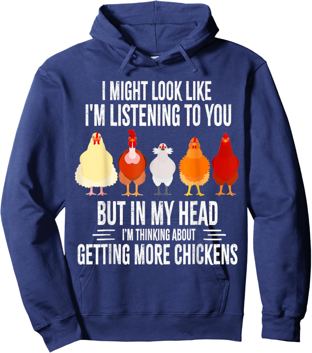 Funny Chicken Farmer design women men getting a lot chickens Hoodie - Hoodie | Navy