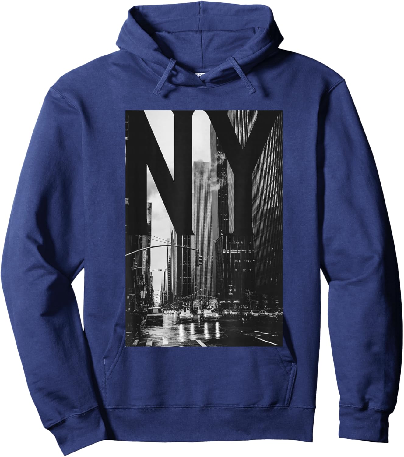 Cool New York City Abstract Skyline, Black & White New York Hoodie - Hoodie | Navy