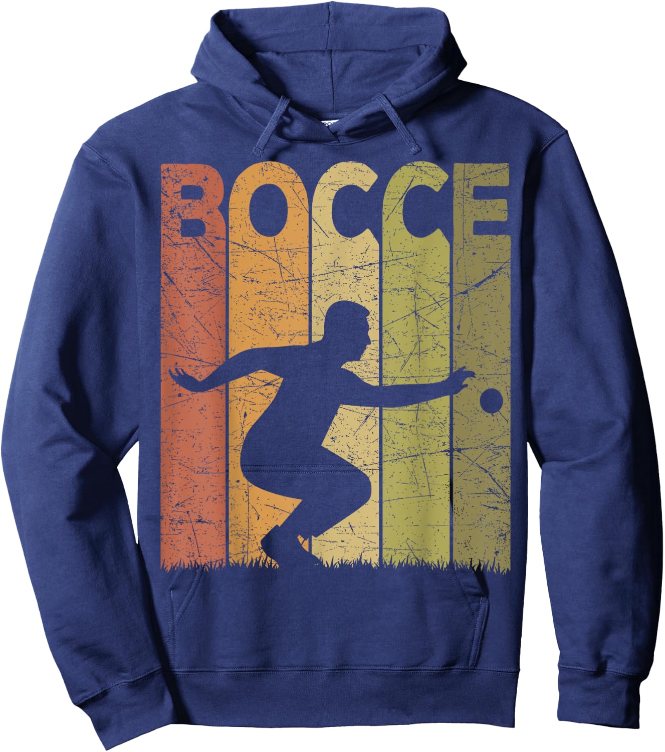 Bocce Vintage Bocce Player Retro Petanque Lover Hoodie - Hoodie | Navy