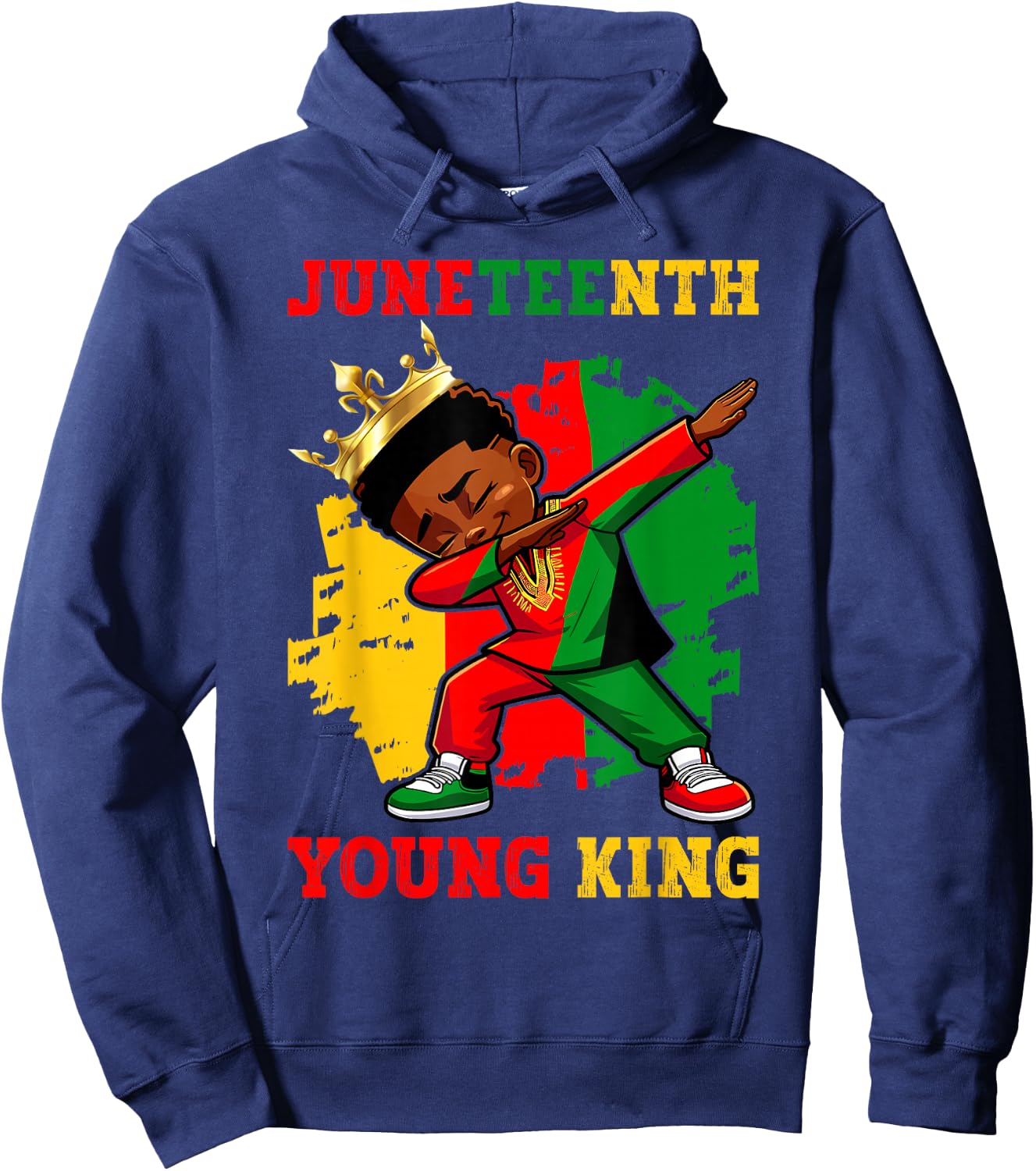 Young King African American 1865 Boys Juneteenth King Pride Hoodie - Hoodie | Navy