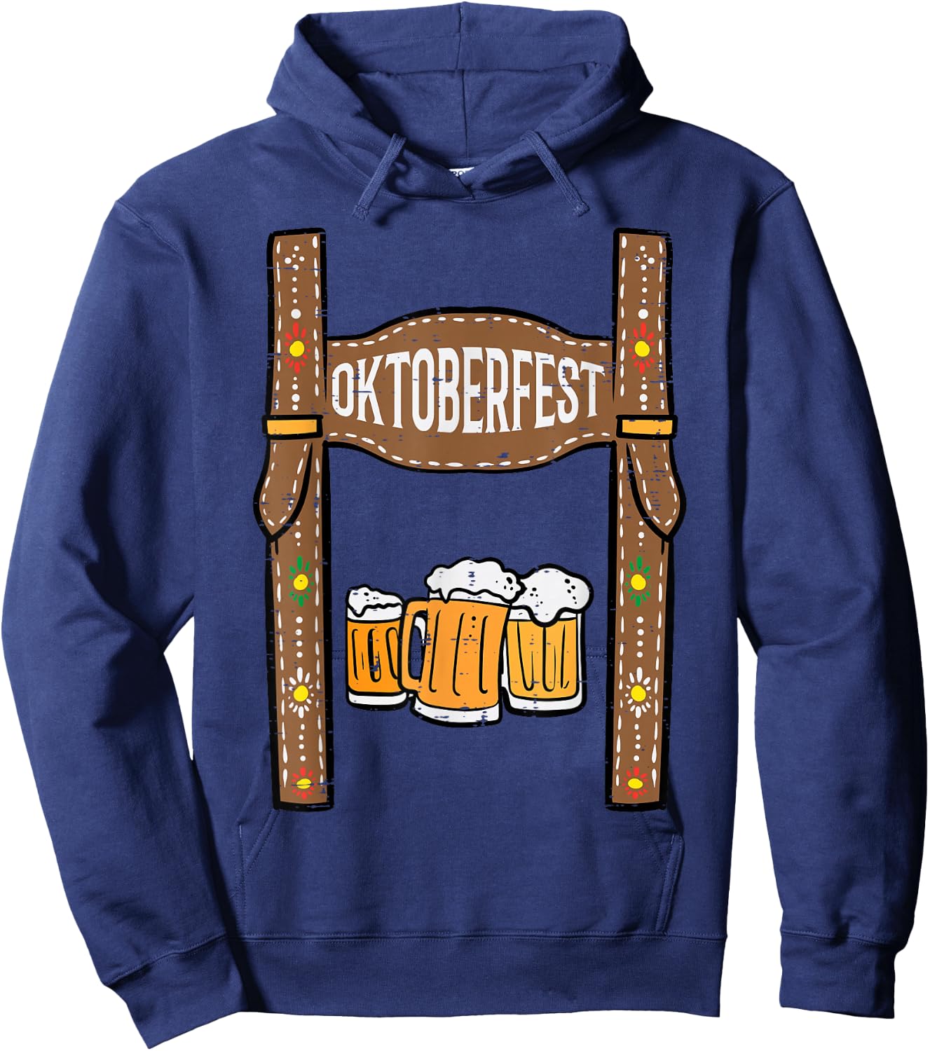 Oktoberfest Lederhosen Costume German Bavarian Festival Men Hoodie - Hoodie | Navy