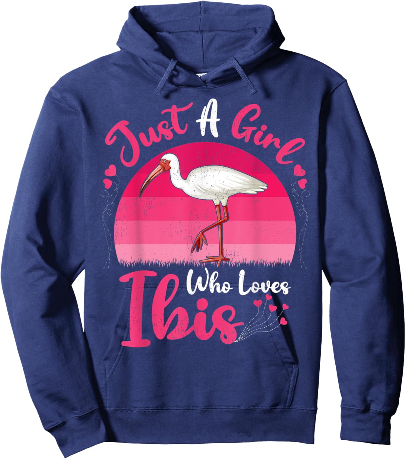 Vintage Ibis Bird Lover Just A Girl Who Loves Ibis Hoodie - Hoodie | Navy