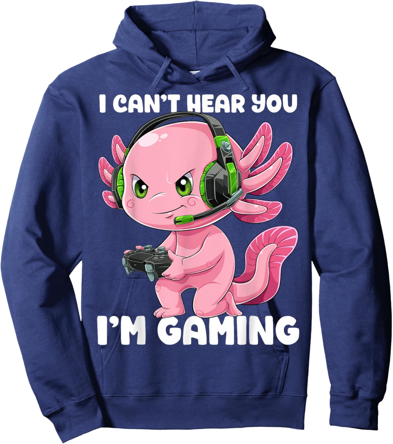 Gamer Axolotl Shirt Gamesolotl Fish Gaming Video Gamer Anime Hoodie - Hoodie | Navy