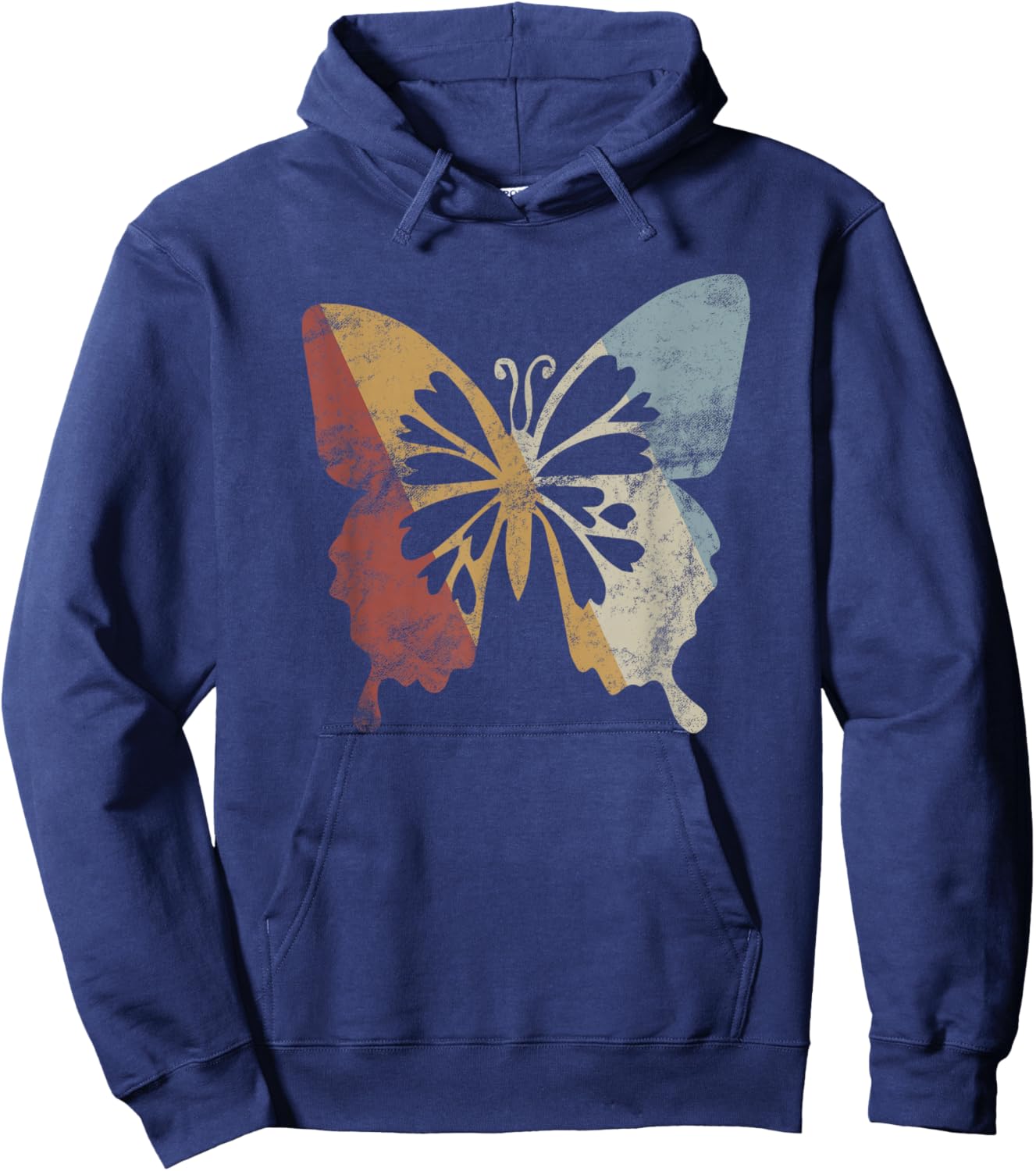 Butterfly Retro Style Vintage Hoodie - Hoodie | Navy