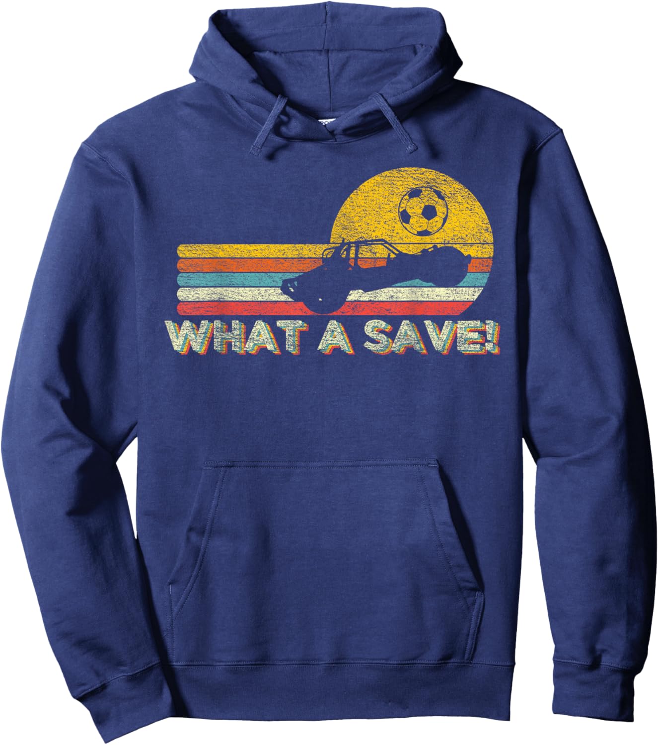 What a Rescue Vintage Retro Rocket Soccer Car League Hoodie - Hoodie | Navy