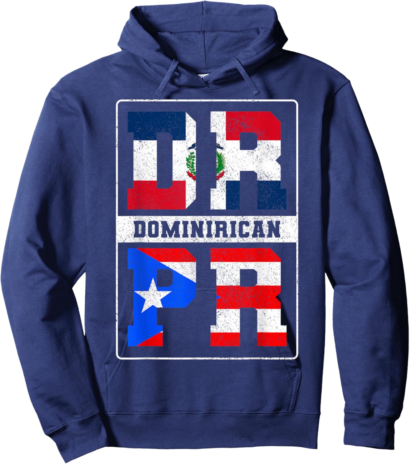 Puerto Rican Dominican Republic Dominirican Flag Pride Hoodie - Hoodie | Navy