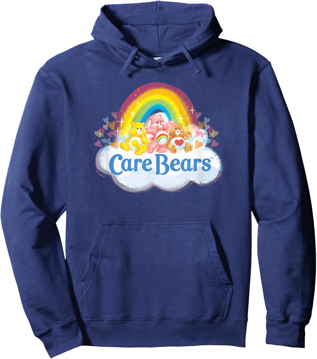 Care Bears Vintage Rainbow Cheer Bear Sweet Group Logo Hoodie - Hoodie | Navy