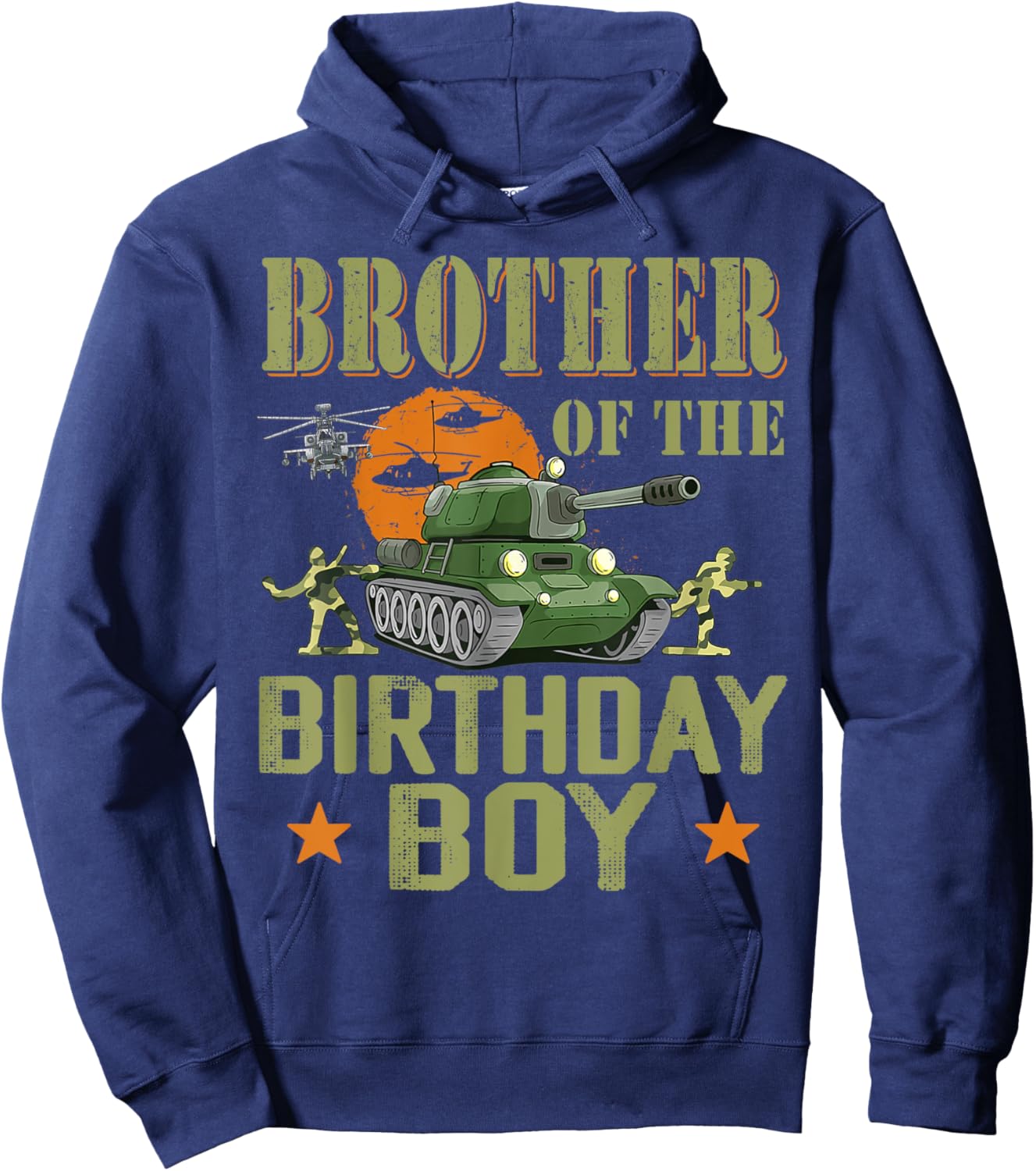 Brother Of The Birthday Boy Army Party Birthday Family Hoodie - Hoodie | Navy