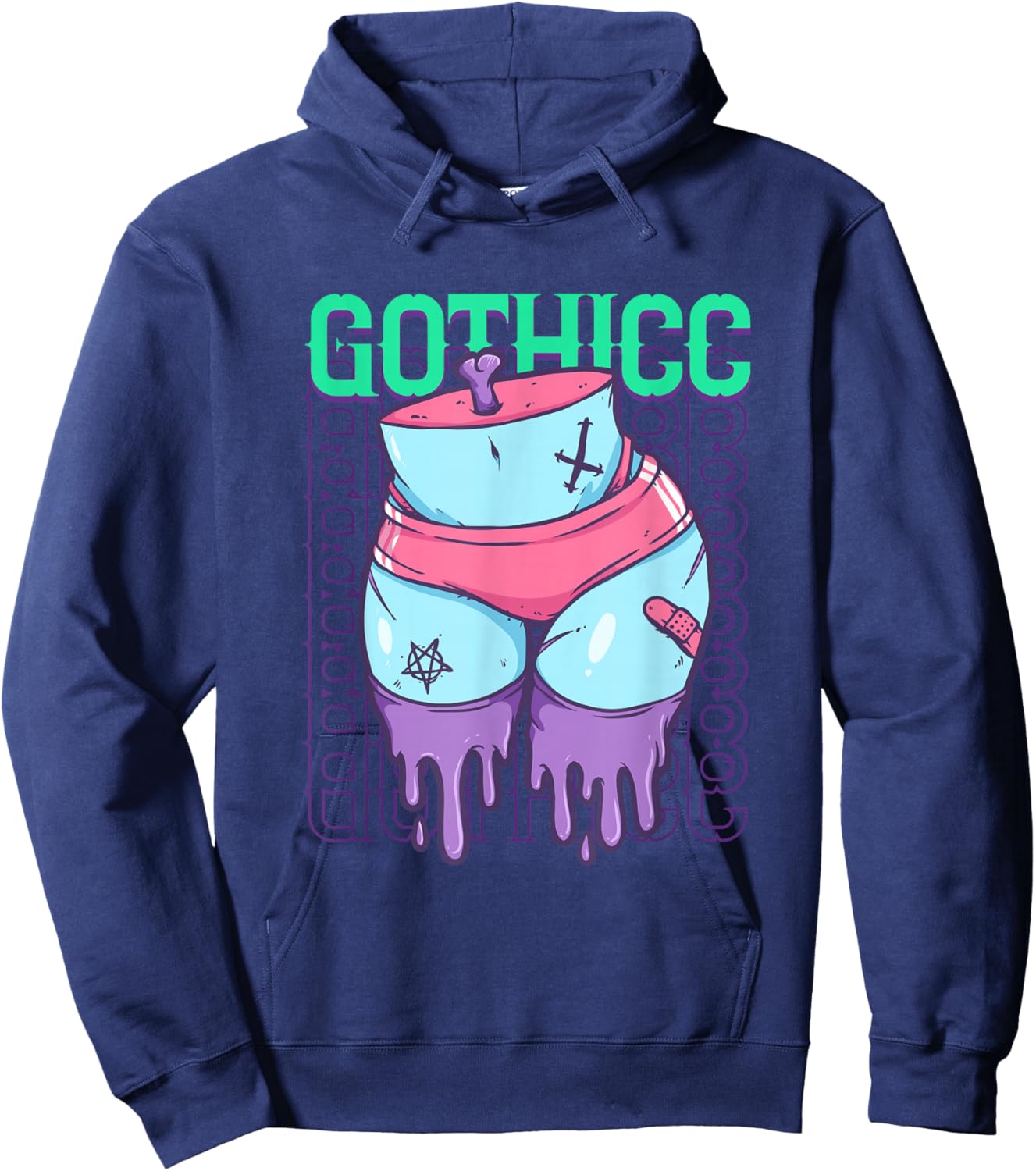 Gothic Emo Gothicc Pastel Goth Thick Thighs Booty Hoodie - Hoodie | Navy