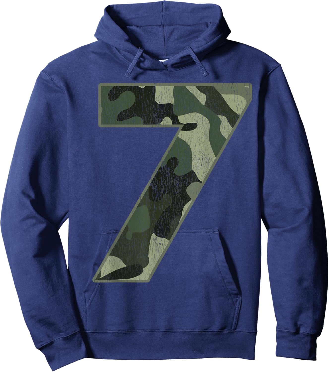 7th Birthday Army Birthday Party 7 Years Old Camo Number 7 Hoodie - Hoodie | Navy