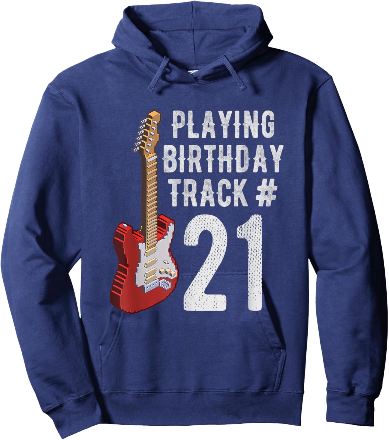 Funny 21st Birthday Guitar Music Lover Birthday Gift Shirt Hoodie - Hoodie | Navy