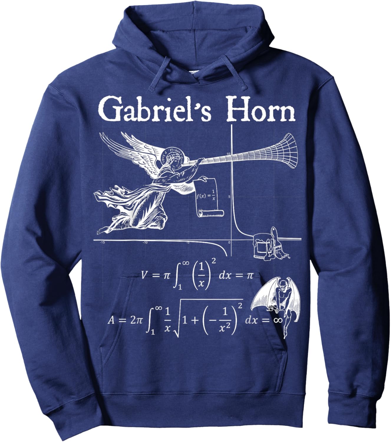 Gabriel's Horn Calculus Physics Math Teacher Nerdy Geek Gift Men Women Girls Kids Hoodie - Hoodie | Navy