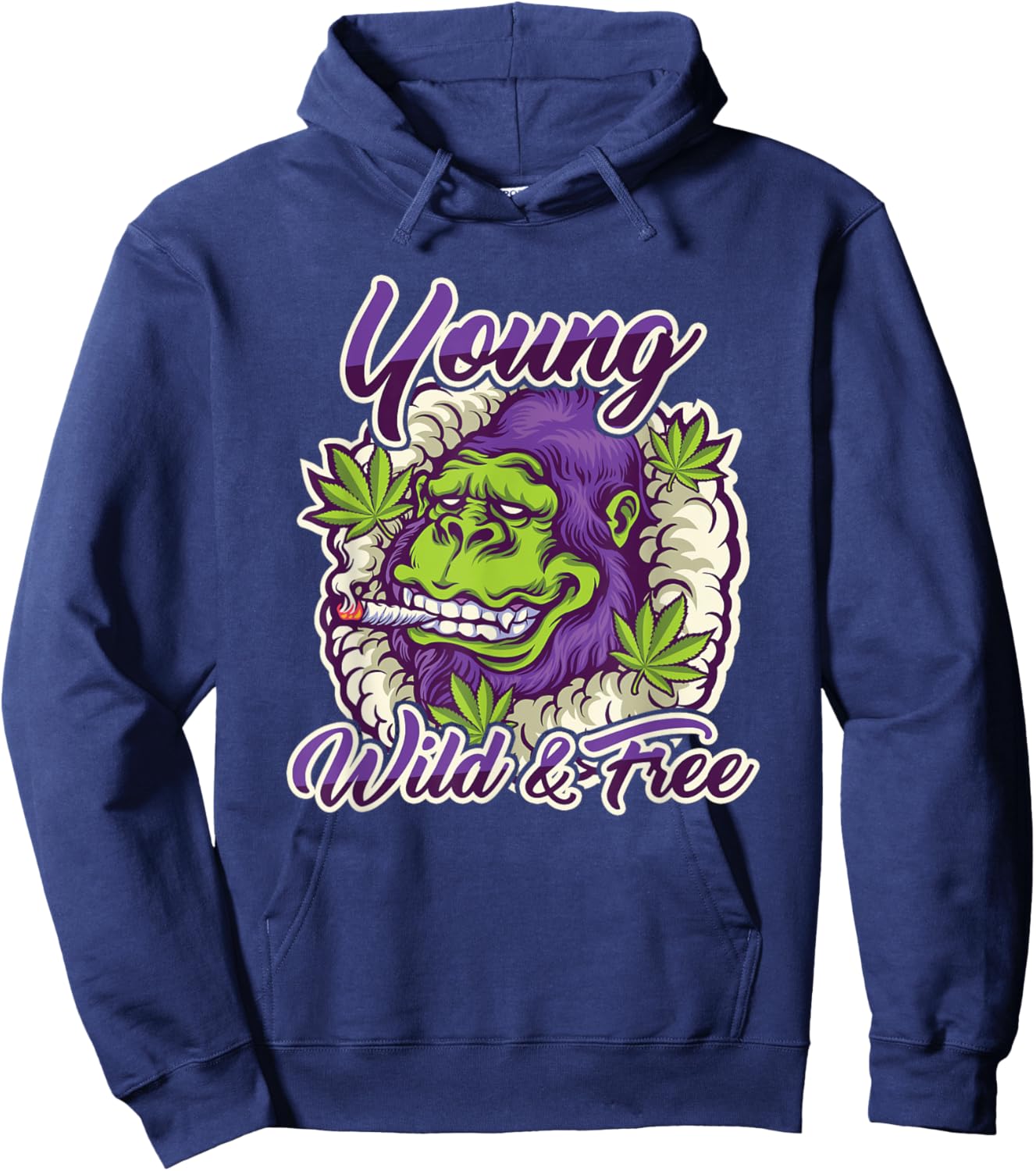 Jung Wild Free Ganja Smoker Tiffer Boats Monkey Gift Hoodie - Hoodie | Navy