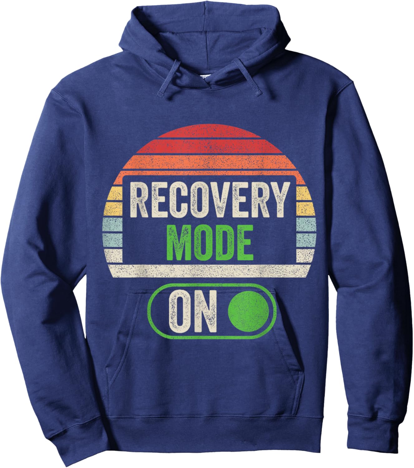 Retro Vintage Recovery Mode On Get Well Funny Injury Hoodie - Hoodie | Navy