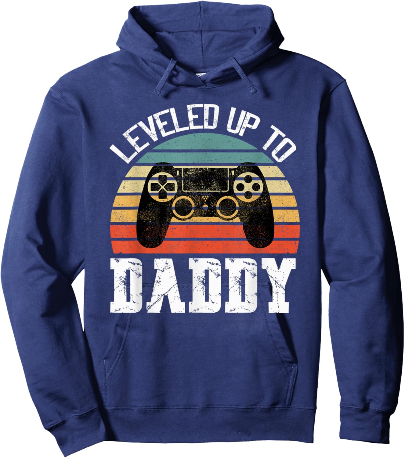 New Dad Fathers day Leveled up to Daddy Hoodie - Hoodie | Navy