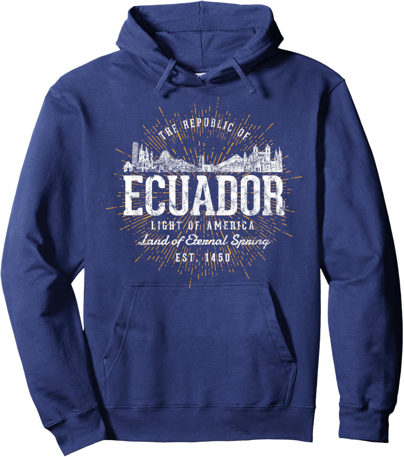 Vintage Style Retro Ecuador Hoodie - Hoodie | Navy