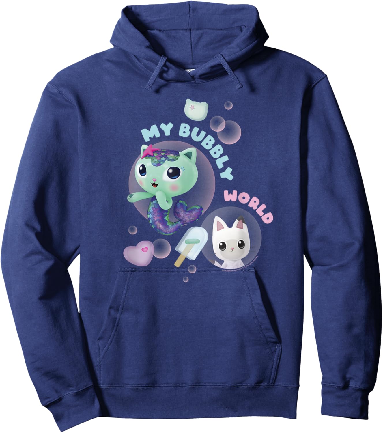 Gabby's Dollhouse MerCat and Pandy Bubbly World Hoodie - Hoodie | Navy