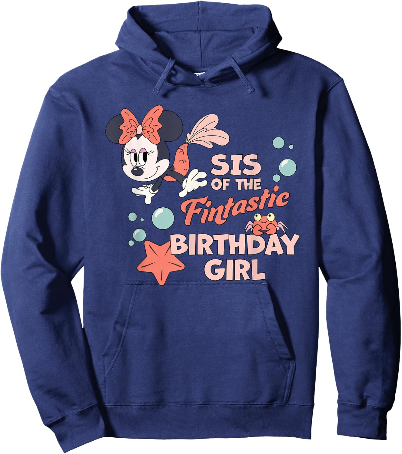 Disney Minnie Mouse Mermaid Sis of The Birthday Girl Hoodie - Hoodie | Navy