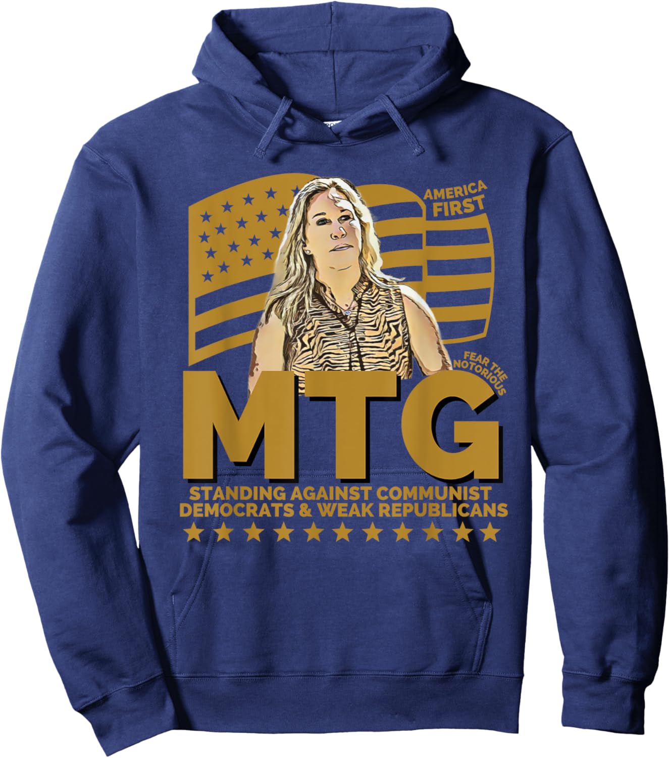 Marjorie Taylor Greene MTG America First Hoodie - Hoodie | Navy
