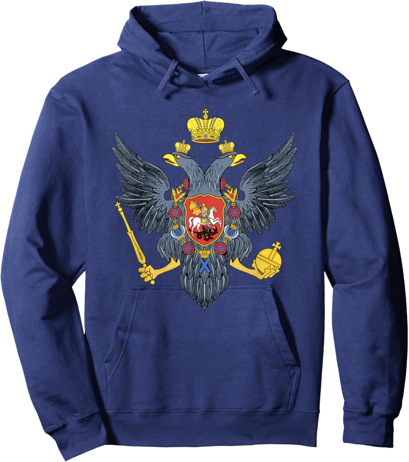 Double Headed Eagle Russian Coat Of Arms Russia Hoodie - Hoodie | Navy