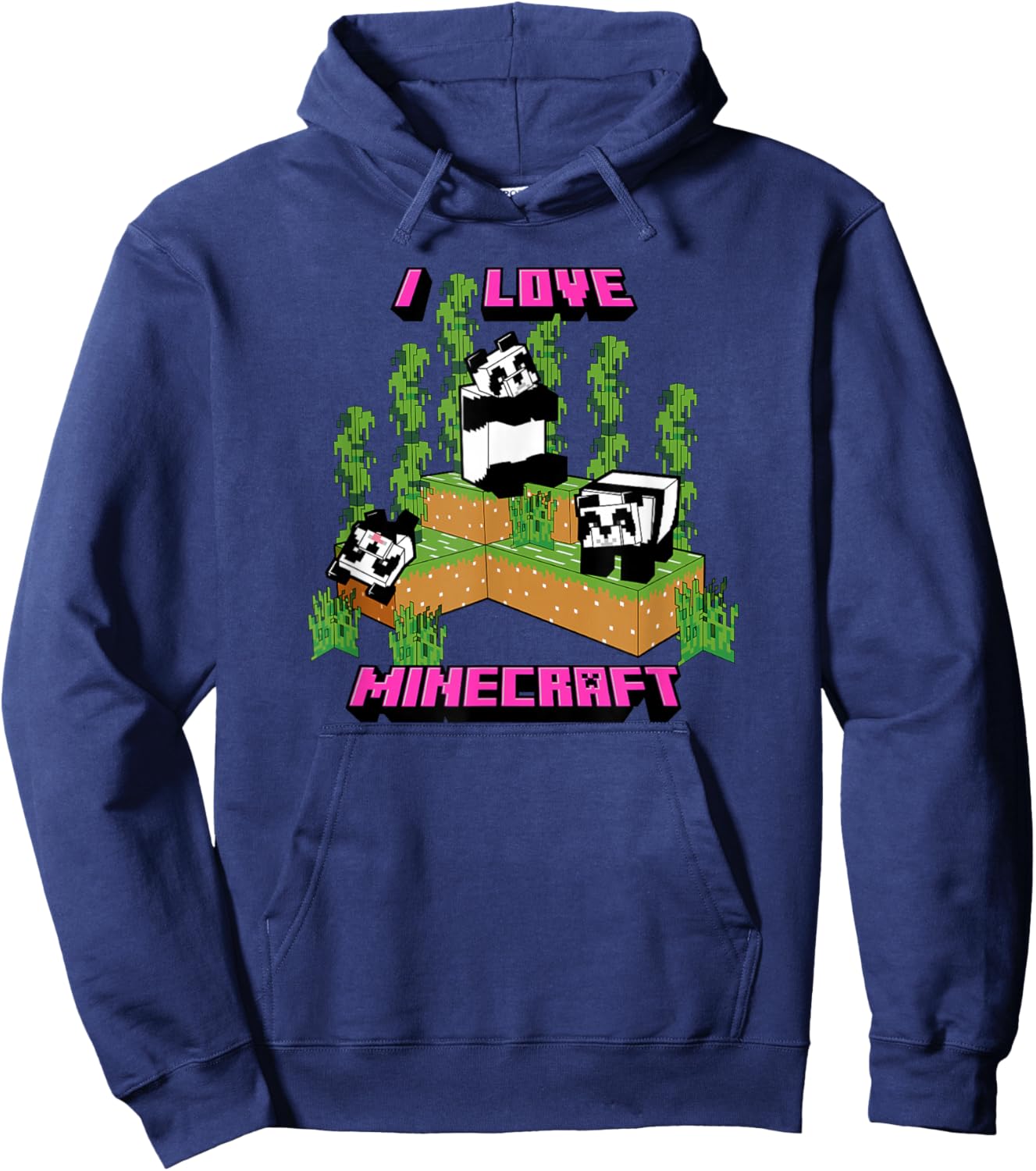 Minecraft Panda Love Poster Hoodie - Hoodie | Navy