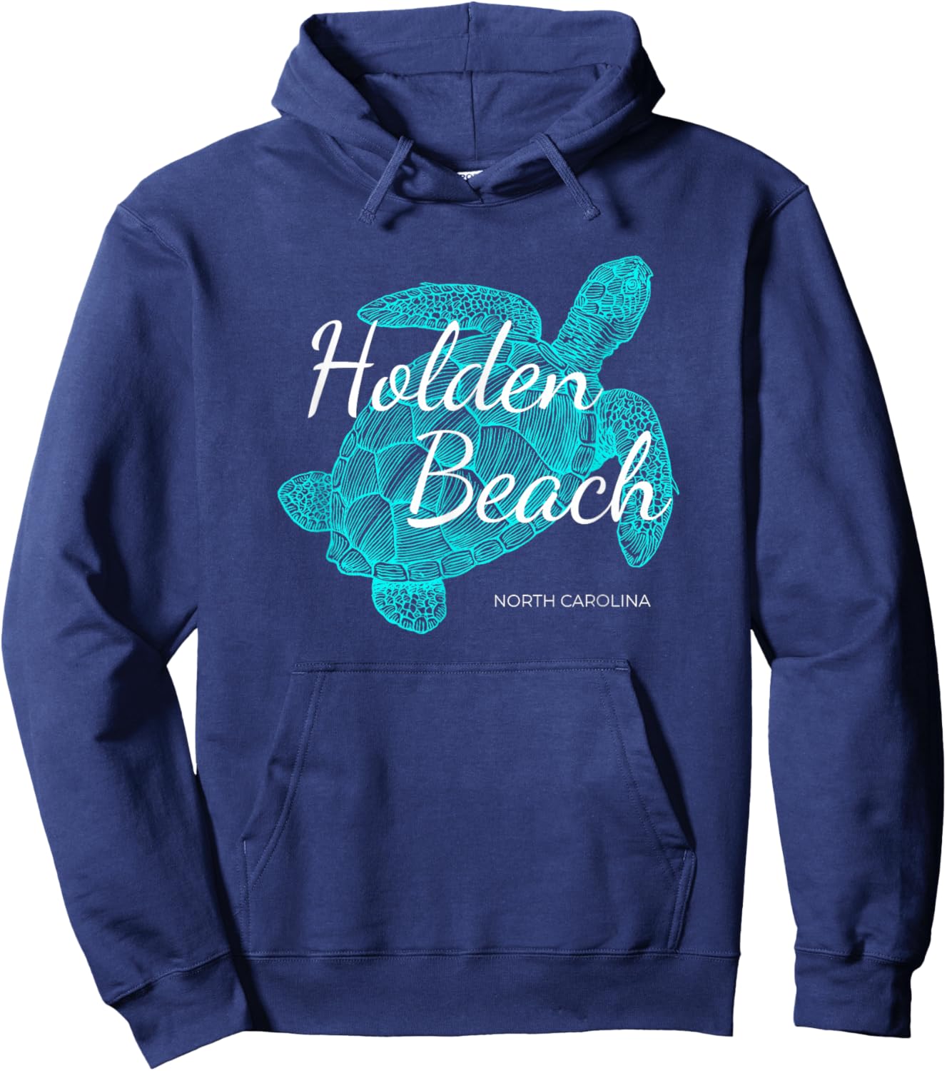 Holden Beach North Carolina Vacation With A Turtle Graphic Hoodie - Hoodie | Navy