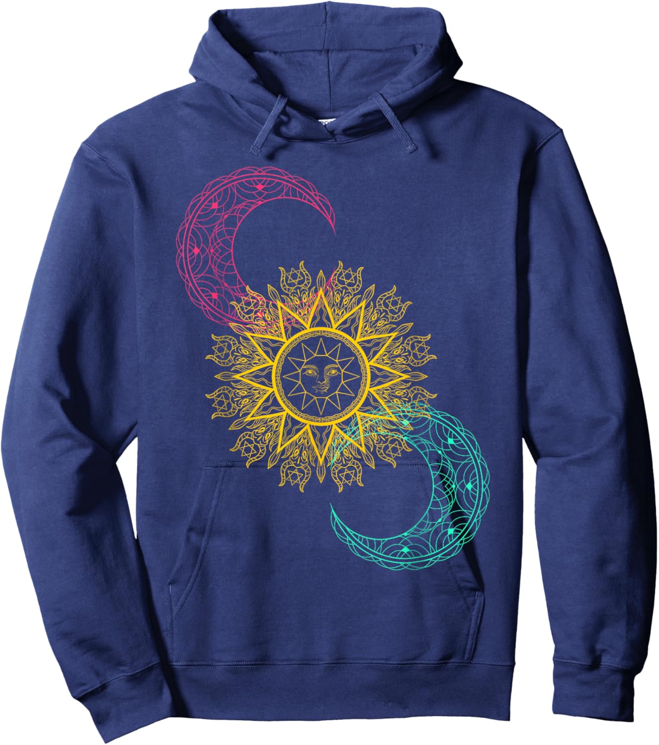 Celestial Bodies Galaxy Sun Moon Stars Outer Space Astronomy Hoodie - Hoodie | Navy