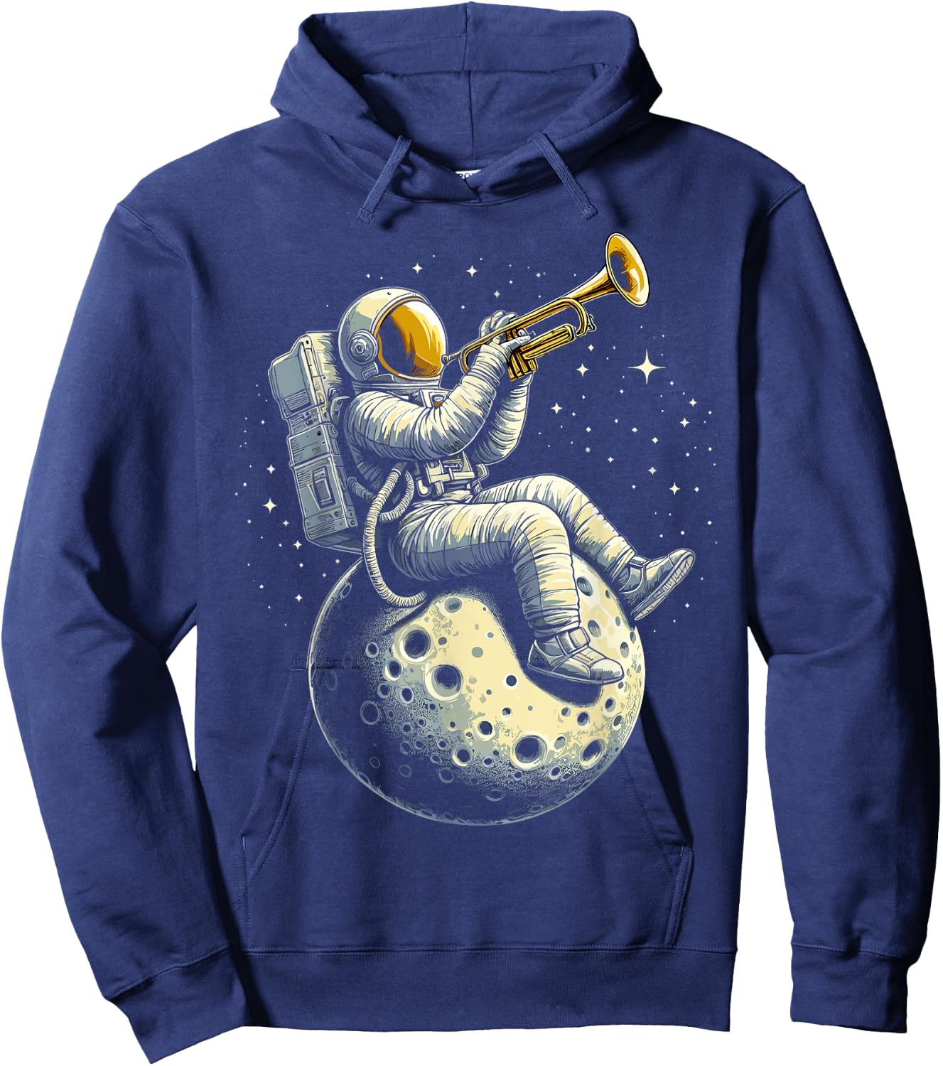 Astronaut Playing Trumpet Musician Player Music Expert Hoodie - Hoodie | Navy
