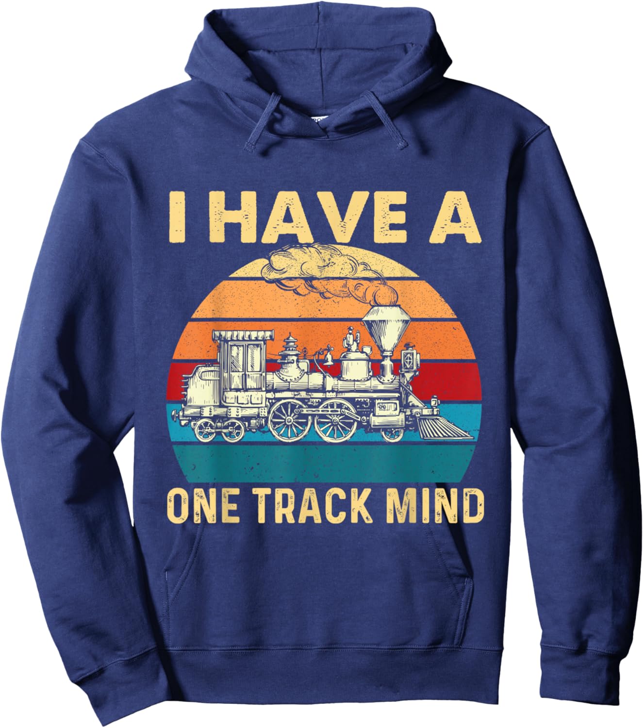 I Have A One Track Mind - Trainspotter Model Train Railroad Small Hoodie - Hoodie | Navy