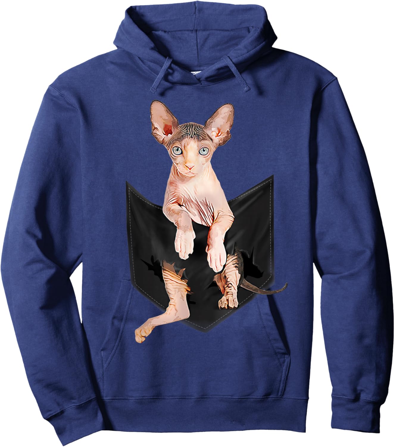 Sphynx Cat in Pocket Cats Shirt Gifts Hoodie - Hoodie | Navy
