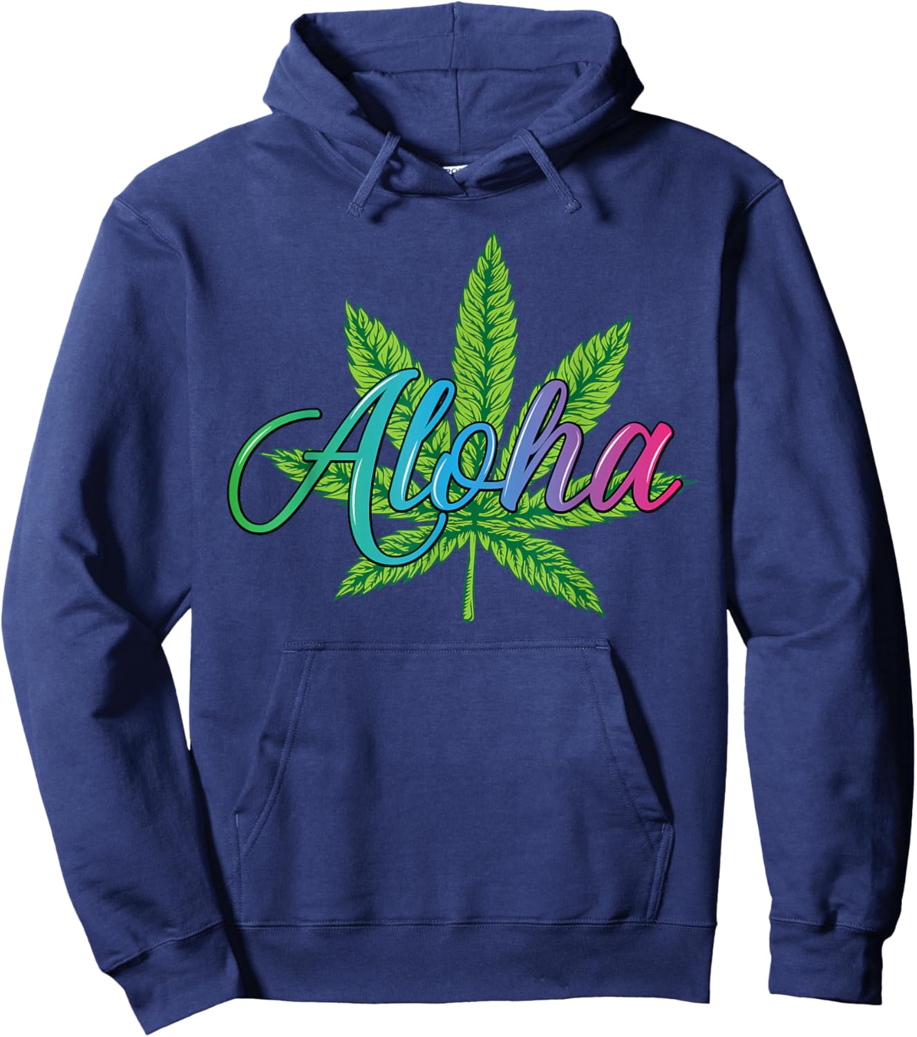 Aloha Hawaii Marijuana Leaf from the island - Aloha Spirit Hoodie - Hoodie | Navy