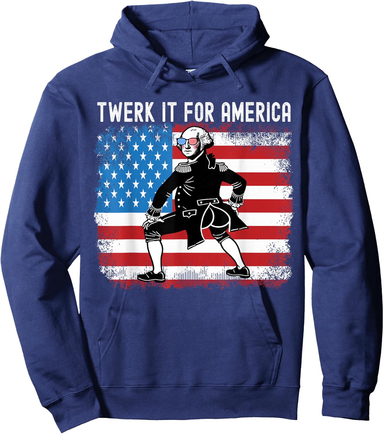 Twerk It For America Funny Patriotic Adult Humor 4th of July Hoodie - Hoodie | Navy