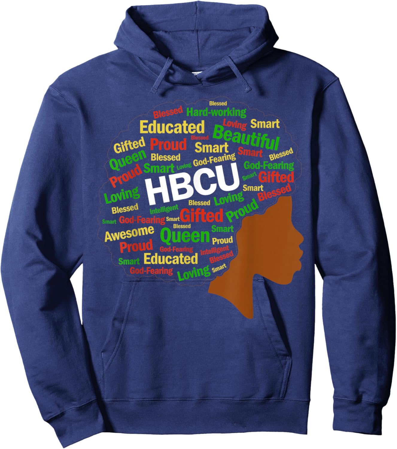Women HBCU Grad Afro History Girls Historical Black College Hoodie - Hoodie | Navy