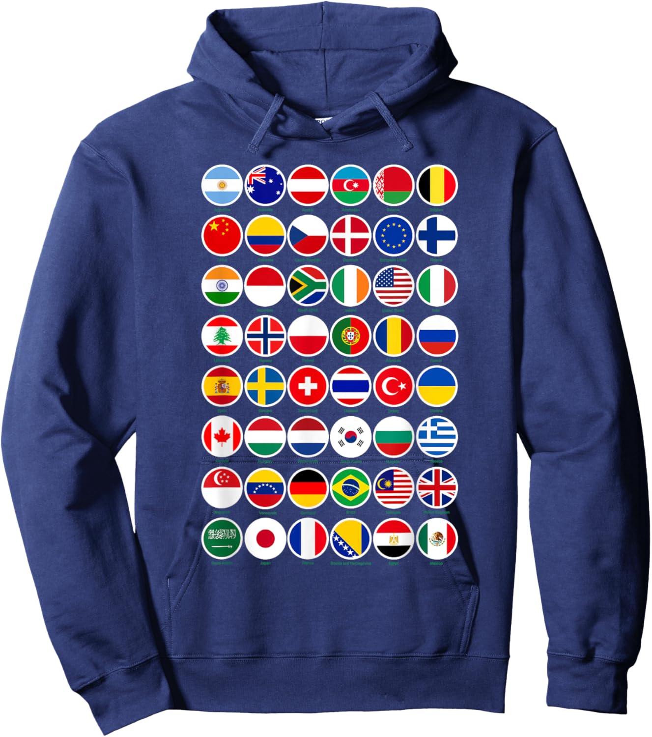Flags of the Countries of the World Graphic Cool Designs Hoodie - Hoodie | Navy