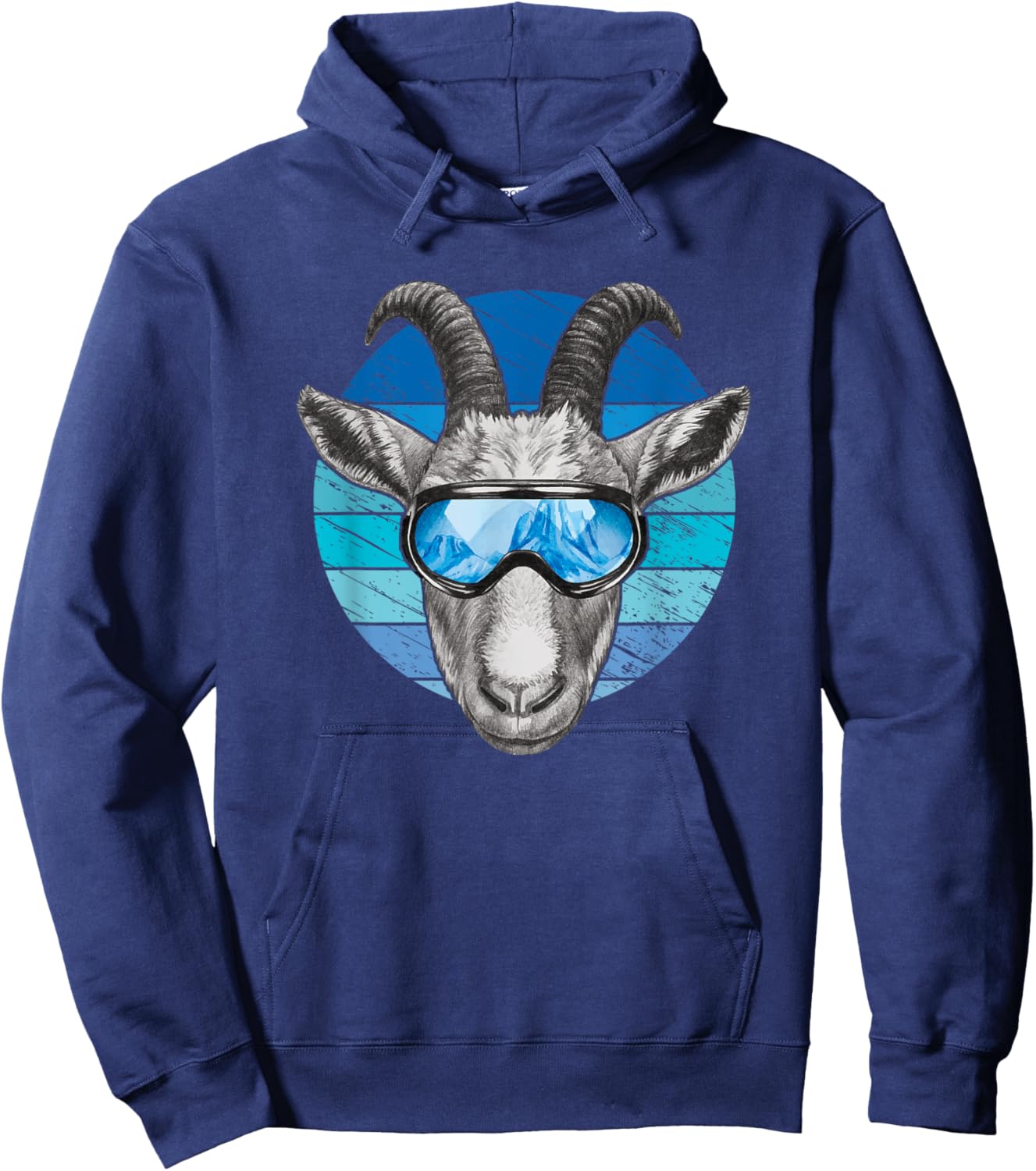 Funny goat with ski goggles Hoodie - Hoodie | Navy