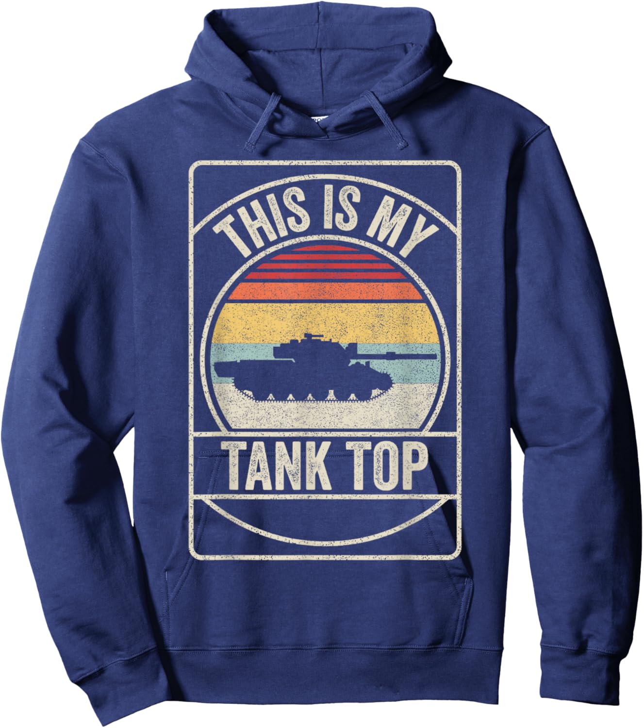 Retro Vintage M1 Abrams Tank Funny Sarcastic Military Pun Hoodie - Hoodie | Navy